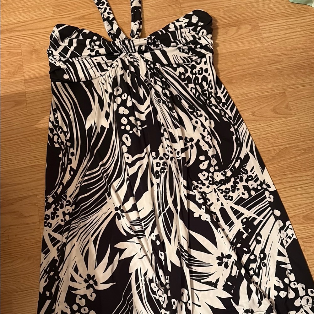 Soma Black and White Patterned Dress